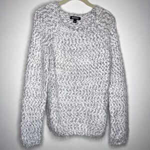 Buffalo David Bitton White Grey Popcorn Knit‎ Sweater